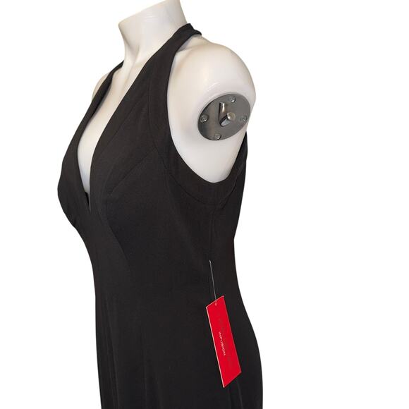 New NWT Carmen Marc Valvo Infusion Black Maxi Dress Size 10 - Picture 8 of 13